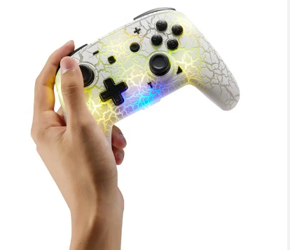 BINBOK Wireless Bluetooth Gamepad 8 Colors RGB Light Double Shock Switch Pro Controller Wired Connection Vibration for Nintendo